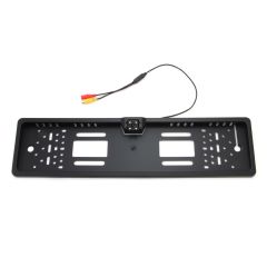 Okvir za EU registrsko tablico z vgrajeno barvno mini LED kamero za vzvratno vožnjo