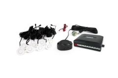 8-točkovni parkirni senzorji z zvočnim opozorilom / za prednji in zadnji odbijač / Beli