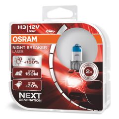 Halogenska žarnica Osram H3 12V 55W PK22S NIGHT BREAKER LASER / 2 kosa