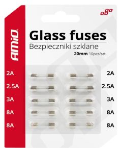 Komplet avtomobilskih steklenih varovalk mini /10 kosov 2A - 8A