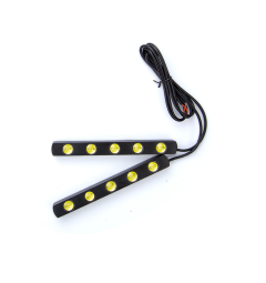Avtomobilski DRL slim LED lučki / 5x High power LED / 2 x 6W / DC12V / Hladna Bela