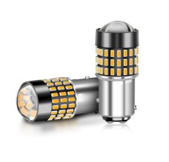 Avto LED žarnica 1157, Bay15D - dvopolna / P21/5W / Oranžna / 78 LED z LEČO / 12-24V Canbus / 2 kosa