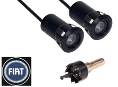 Univerzalna vgradna vzmetna laserska LED lučka za projiciranje logotipa FIAT / 12-24V