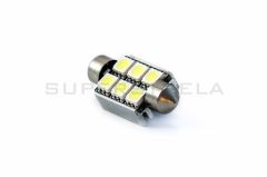 LED sijalka SJ / žarnica C5W, C21W, SV7-8, S8.5, SV8, SV8.5-8 / sofitna / cevna / Hladno bela / 6 LED / 5050 / 1,44W = 8W / 12V / Canbus / z uporom / 36mm