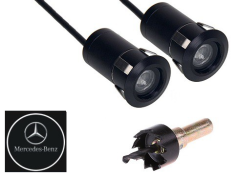Univerzalna vgradna vzmetna laserska LED lučka za projiciranje logotipa MERCEDES / 12-24V