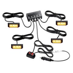 Stroboskopske opozorilne luči CREE / 4x Oranžna / 4 LED/panel /  DC 12