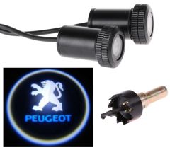 Univerzalna vgradna vijačna laserska LED lučka za projiciranje logotipa peugeot