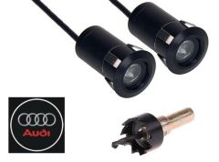 Univerzalna vgradna vzmetna laserska LED lučka za projiciranje logotipa AUDI / 12-24V