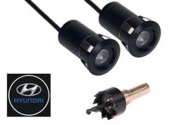 Univerzalna vgradna vzmetna laserska LED lučka za projiciranje logotipa HYUNDAI / 12-24V