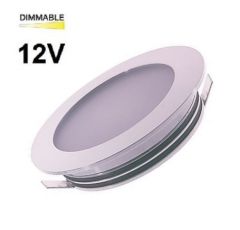 LED lučka za teraso, vgradna lučka za teraso, Vgradna stropna, za mavčne plošče, za stirodur, pohištvena LED lučka, za dozo , Srebrno ohišje, Nevtralno bela, 3W  DC12V