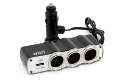 Cigaretni avto razdelilec 3 +1 USB 