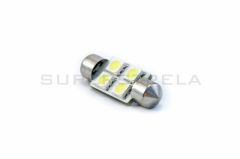 LED sijalka SJ / žarnica C5W, C21W, SV7-8, S8.5, SV8, SV8.5-8 / sofitna / cevna / Modra / 4 LED / 5050 / 0,96W = 2,64W / 12V / 37mm