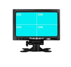 Barvni TFT LCD avto zaslon 7-inč za kamero za vzvratno vožnjo / 4-kanalni / 12 / 24V / s stojalom