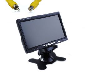 Barvni vgradni in nadgradni TFT LCD  avto zaslon 7 inčev za kamero za vzvratno vožnjo (12 in 24V)  / s stojalom (RCA)